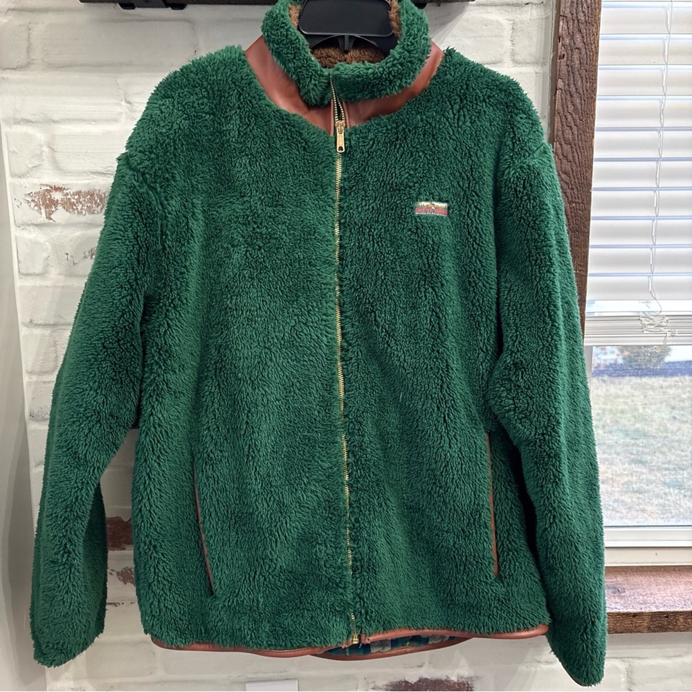 KJP The Great Moose Fleece Size M Green NE House Tartan Unisex Stylish & Cozy
